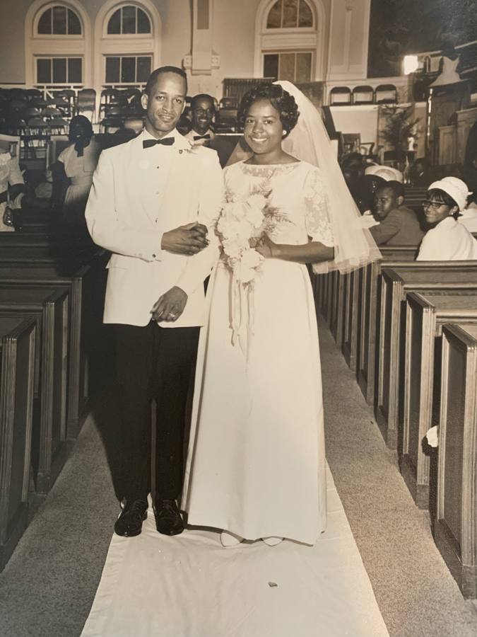 Harold and Jessie on their wedding day, 1964.